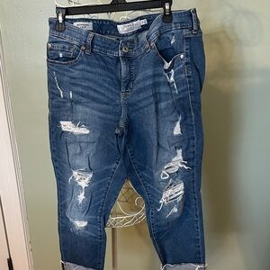 Torrid Medium Blue Distressed Boyfriend Jeans